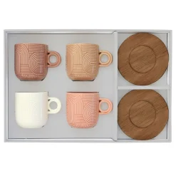 Easy Life Ensemble de 4 tasses à café avec soucoupe TAKE A LOOP ASS.7><noscript><img width=