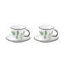 Easy Life Ensemble de 2 tasses à café avec soucoupes, 120 ml en porcelaine HERBARIUM> Quotidienne|Petit Dejeuner