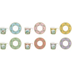 Easy Life Ensemble de 6 tasses à café avec soucoupes PARADIS SAUVAGE> Ethnique|Petit Dejeuner
