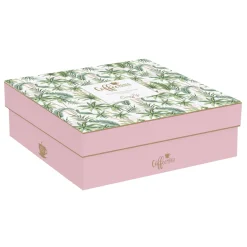 Easy Life Ensemble de 6 tasses à espresso de 100 ml avec soucoupes Wild TROPICAL> Coffret Cadeau|Petit Dejeuner