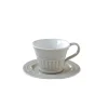 Easy Life Ensemble de 6 tasses à thé de 250 ml avec soucoupes en porcelaineLIGHT GREY> Moderne|Petit Dejeuner