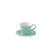 Easy Life Ensemble de 6 tasses à thé de 120 ml avec soucoupes en porcelaine AQUA> Moderne|Petit Dejeuner