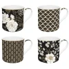 Easy Life Ensemble de 4 tasses ART DECO & FLOWERS> Coffret Cadeau|Petit Dejeuner