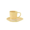 Easy Life Ensemble de 6 tasses de 250 ml avec soucoupes en porcelaine INTERIORS YELLOW> Moderne|Petit Dejeuner