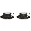 Easy Life Ensemble de 2 tasses de 240 ml avec soucoupes en porcelaine, dans une boîte cadeau CELESTIAL> Coffret Cadeau|Petit Dejeuner