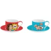 Easy Life Ensemble de 2 tasses de 240 ml avec soucoupes POP ART> Coffret Cadeau|Petit Dejeuner