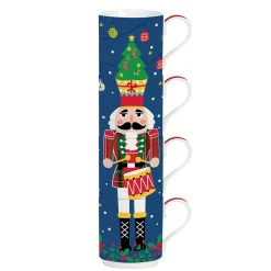 Easy Life Ensemble de 4 tasses empilables CHRISTMAS Tambourine> Noël|Petit Dejeuner