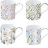 Easy Life Ensemble de 4 tasses en porcelaine de 350 ml avec décors assortis SHINE & COLOUR WINTER SEASON> Petit Dejeuner