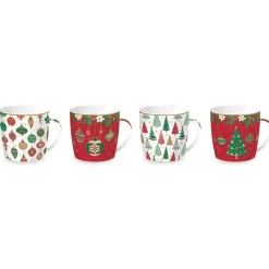 Easy Life Ensemble de 4 tasses JINGLE BELLS> Petit Dejeuner|Jingle Bells