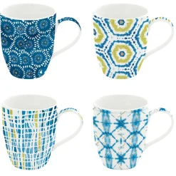 Easy Life Ensemble de 4 tasses mugs SHIBORI> Petit Dejeuner