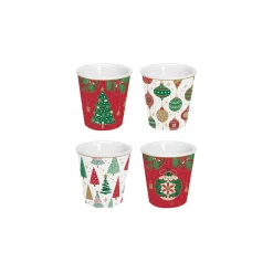 Easy Life Ensemble de 4 verres à café JINGLE BELLS> Petit Dejeuner|Jingle Bells