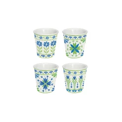 Easy Life Ensemble de 4 verres à café FLOWERS GARDEN> Petit Dejeuner|Flowers Garden