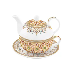 Easy Life Ensemble thé pour une personne, 350 ml en porcelaine MOROCCO ORANGE> Coffret Cadeau|Petit Dejeuner