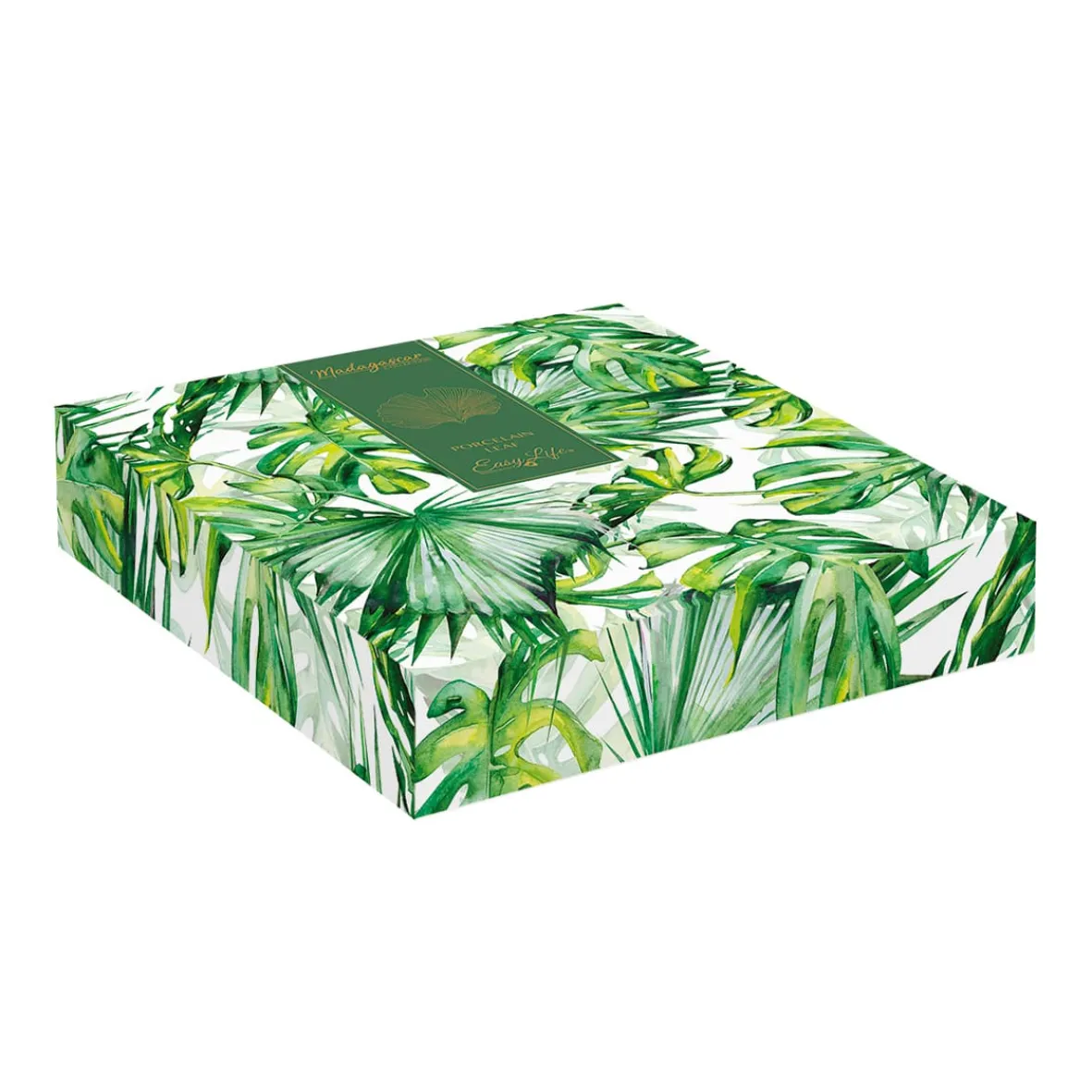 Easy Life Feuille en porcelaine en forme de ginko, 35×29 cm LEAVES LIGHT GREEN> Moderne|Services De Table En Porcelaine