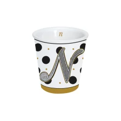 Easy Life Gobelet à café en porcelaine 100 ml dans une boîte A LETTER FOR YOU «N»> Tasse En Cadeau|Petit Dejeuner