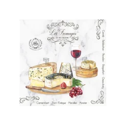 Easy Life Paquet de 20 serviettes LES FROMAGES> Quotidienne|Services De Table En Porcelaine​