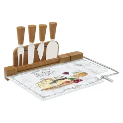 Easy Life Planche à fromage avec fil et 4 couteaux à fromage LES FROMAGES> Quotidienne|Cuisine