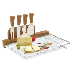 Easy Life Planche à fromage avec fil et 4 couteaux à fromage LES FROMAGES> Quotidienne|Cuisine