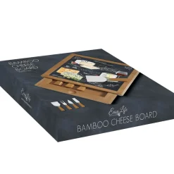 Easy Life Planche à fromage en bambou avec plateau en verre et couteaux WORLD OF CHEESE><noscript><img width=