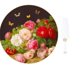 Easy Life Plat à gâteau avec pelle VICTORIAN GARDEN> Nature|Services De Table En Porcelaine