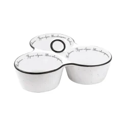 Easy Life Plateau apéritif 20,5×17 cm avec 3 bols en porcelaine HERBARIUM> Quotidienne|Services De Table En Porcelaine