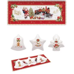 Easy Life Plateau avec 3 bols CHRISTMAS MEMORIES> Noël|Services De Table En Porcelaine