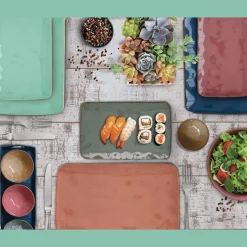Easy Life Plateau rectangulaire en porcelaine de 20×13 cm INTERIORS CELADON> Moderne|Services De Table En Porcelaine​