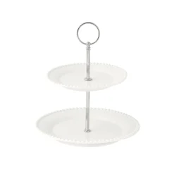 Easy Life Présentoir à gâteau à deux étages Ø 16/21 cm Tiffany WHITE> Moderne|Petit Dejeuner
