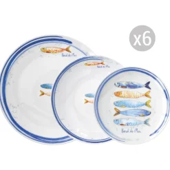 Easy Life Service de table 18 pièces BORD DE MER> Services De Table En Porcelaine