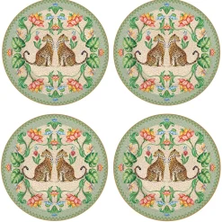 Easy Life Set de 4 assiettes à dessert JUNGLE VIBES> Services De Table En Porcelaine|Jungle Vibes