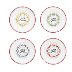 Easy Life Set de 4 assiettes à pasta PASTA & PIZZA LOVERS> Services De Table En Porcelaine​|Pizza & Pasta Lovers