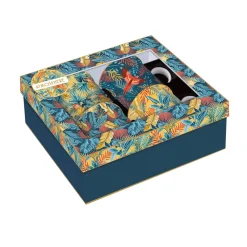 Easy Life Set de 4 mugs en porcelaine de 300 mlEQUATORIAL> Coffret Cadeau|Petit Dejeuner