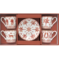 Easy Life Set de 4 tasses à café avec soucoupes EXOTIC VIBES> Ethnique|Petit Dejeuner