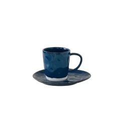 Easy Life Set de 6 tasses à café de 120 ml avec soucoupes en porcelaine INTERIORS BLUE> Moderne|Petit Dejeuner
