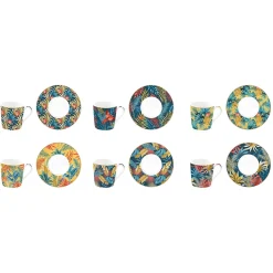 Easy Life Set de 6 tasses à espresso de 100 ml avec soucoupes EQUATORIAL><noscript><img width=