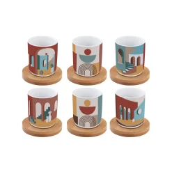 Easy Life Set de 6 tasses à espresso de 110 ml avec soucoupes ILLUSION> Coffret Cadeau|Petit Dejeuner