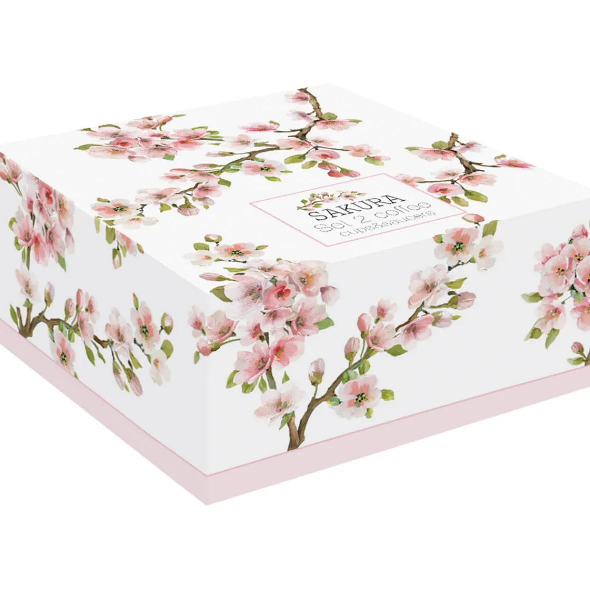 Easy Life Set de 2 tasses avec soucoupes SAKURA> Nature|Petit Dejeuner