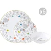 Easy Life Set de vaisselle 18 pcs FLEURS ET PAPILLONS> Nature|Services De Table En Porcelaine​
