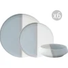 Easy Life Set de vaisselle 18 pièces DOUBLE GREY> Services De Table En Porcelaine​|Double