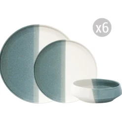 Easy Life Set de vaisselle 18 pièces DOUBLE GREEN> Services De Table En Porcelaine​|Double