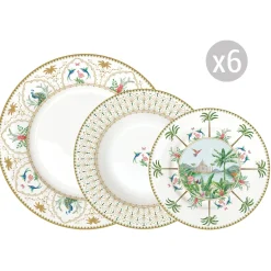 Easy Life Set de vaisselle 18 pièces PARADIS SAUVAGE> Ethnique|Services De Table En Porcelaine​