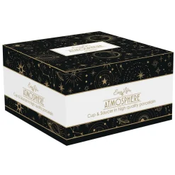 Easy Life Tasse à petit-déjeuner avec assiette de 400 ml en porcelaine, dans une boîte colorée CELESTIAL> Coffret Cadeau|Petit Dejeuner