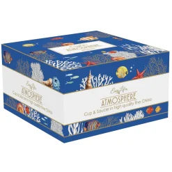 Easy Life Tasse à petit-déjeuner avec assiette AQUARIUM> Coffret Cadeau|Petit Dejeuner