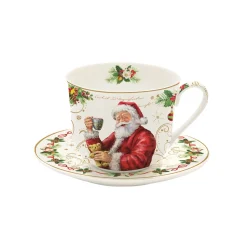 Easy Life Tasse à petit-déjeuner avec soucoupe, 400 ml en porcelaine MAGIC CHRISTMAS> Noël|Petit Dejeuner