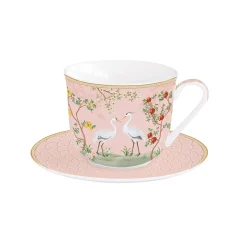 Easy Life Tasse à petit-déjeuner avec soucoupe, 370 ml JARDIN DE REVES> Nature|Petit Dejeuner