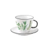 Easy Life Tasse avec soucoupe, 250 ml en porcelaine HERBARIUM> Quotidienne|Petit Dejeuner