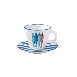 Easy Life Tasse avec soucoupe The SARDINE’S PARTY> Maritime|Petit Dejeuner