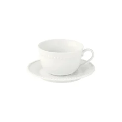 Easy Life Tasse de 250 ml avec soucoupe Tiffany WHITE> Moderne|Petit Dejeuner