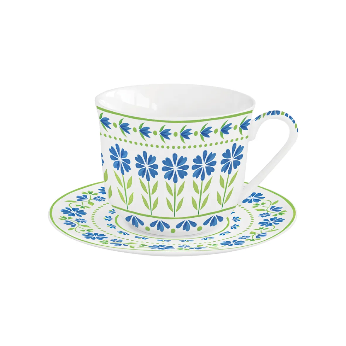 Easy Life Tasse de petit déjeuner avec soucoupe FLOWERS GARDEN> Petit Dejeuner|Flowers Garden