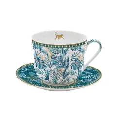 Easy Life Tasse de petit déjeuner avec soucoupe Atmosphere JUNGLE> Coffret Cadeau|Petit Dejeuner